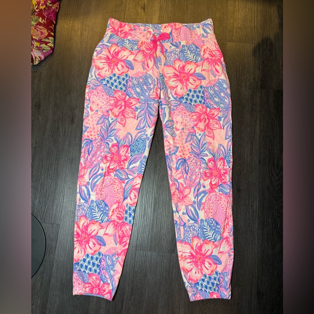 Lilly Pulitzer Pink and Blue Floral Pants